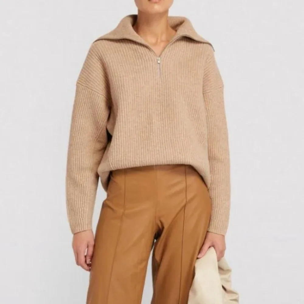 VINCE Wool & Cashmere Half Zip Sweater In H Desert - Picture 1 of 6